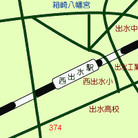 西出水駅周辺マップ